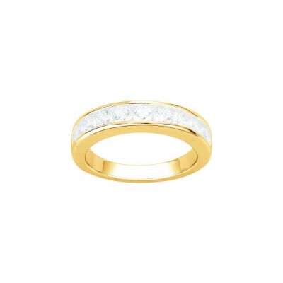 Bague en plaqué or et oxyde de zirconium