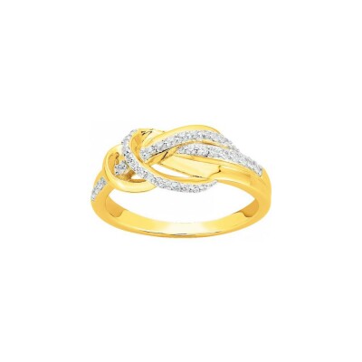 Bague en plaqué or et oxyde de zirconium