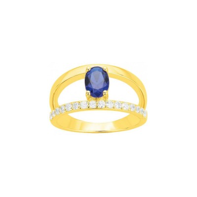 Bague en plaqué or et oxyde de zirconium blanc