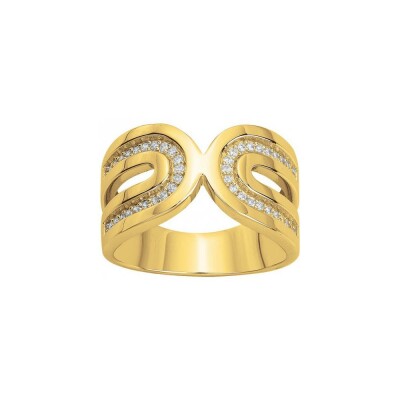 Bague en plaqué or et oxyde de zirconium