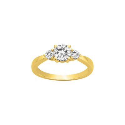 Bague en plaqué or et oxyde de zirconium