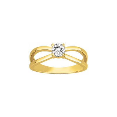 Bague en plaqué or et oxyde de zirconium