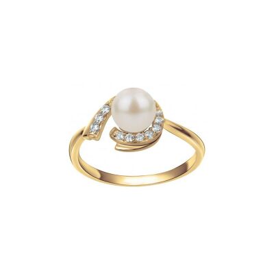 Bague en plaqué or et perle d'eau douce