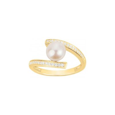 Bague en plaqué or et perle d'eau douce