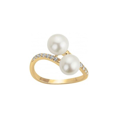 Bague en laiton et perle d'eau douce