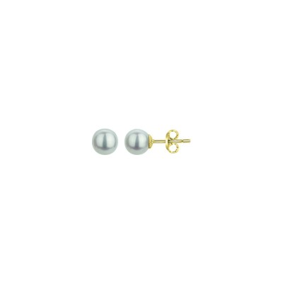 Boucles d'oreilles en laiton et perle d'eau douce