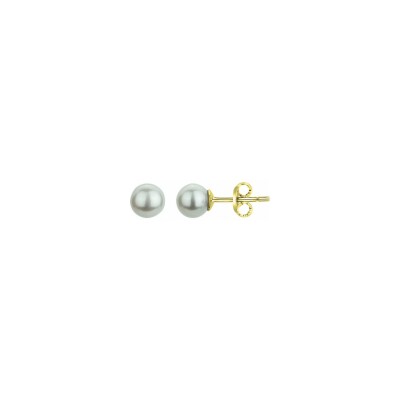 Boucles d'oreilles en laiton et perle d'eau douce