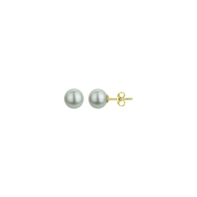 Boucles d'oreilles en laiton et perle d'eau douce