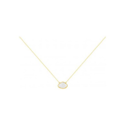 Collier en plaqué or et oxyde de zirconium blanc