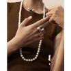 Collier Galaxy en or blanc, perles et diamants