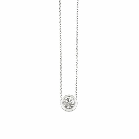 Pendentif BG Bruno Galerne en or blanc et diamant serti clos