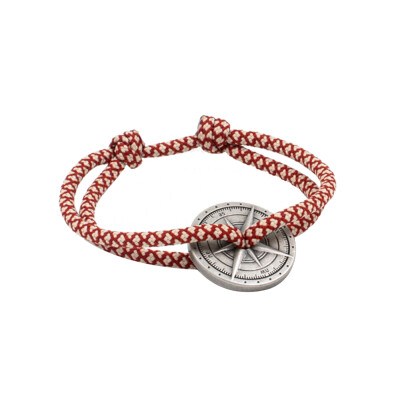 Bracelet sur cordon Le Vent à la Française Rose des vents en argent