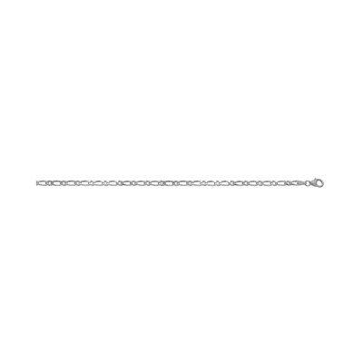 Chaîne Hawaï 1+1 en argent rhodié, 50cm