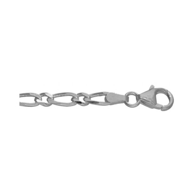 Chaîne Hawaï 1+1 en argent rhodié, 50cm