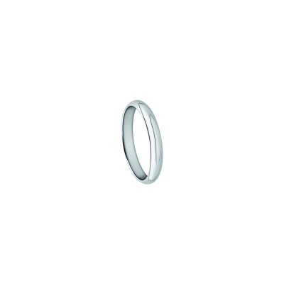 Alliance demi-jonc standard en or blanc