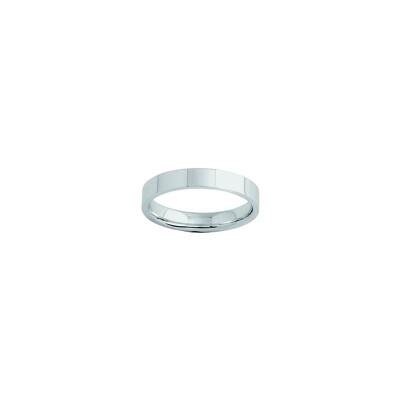 Alliance ruban plat confort en or blanc