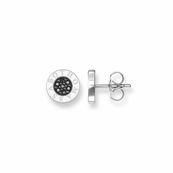 Boucles d'oreilles Thomas Sabo Glam & Soul Classic Pavé Noir en argent et oxyde de zirconium noir 