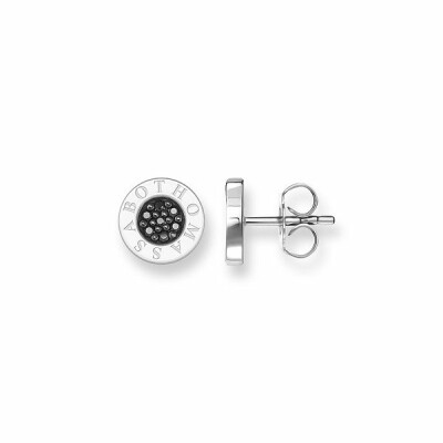 Boucles d'oreilles Thomas Sabo Glam & Soul Classic Pavé Noir en argent et oxyde de zirconium noir 