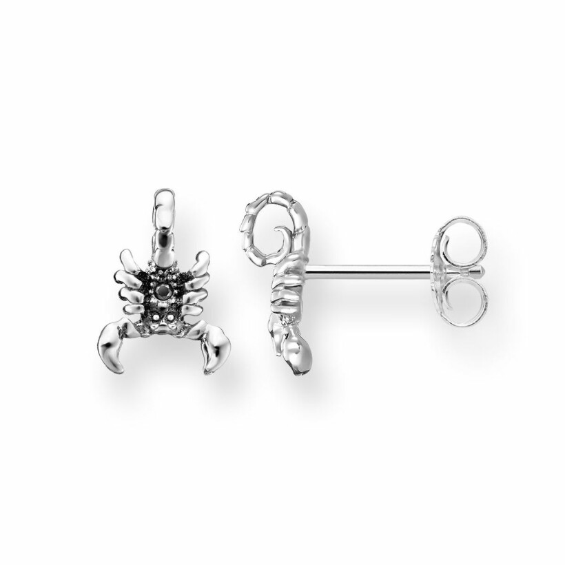 Boucles d'oreilles Thomas Sabo Glam & Soul Scorpion en argent et oxyde de zirconium noir 