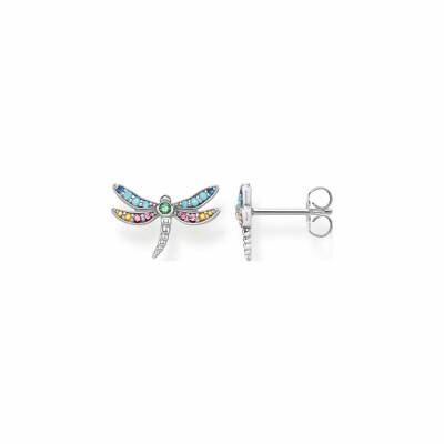 Boucles d'oreilles Thomas Sabo Libellule en argent et pierres multicolores