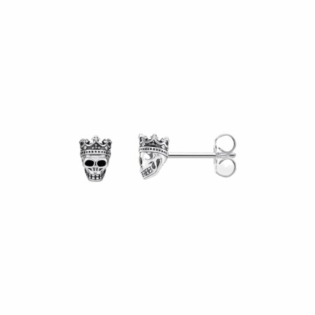 Boucles d'oreilles Thomas Sabo tête de mort roi en argent et oxyde de zirconium