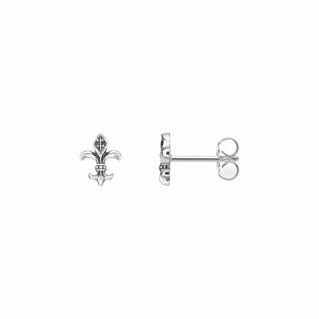 Boucles d'oreilles Thomas Sabo fleur de lys en argent et oxyde de zirconium