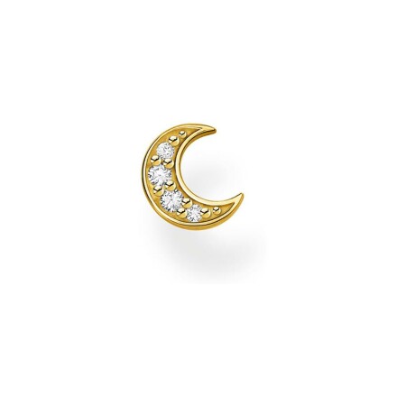 Mono clou d'oreille Thomas Sabo Lune pavée en argent plaqué or jaune et oxydes de zirconium