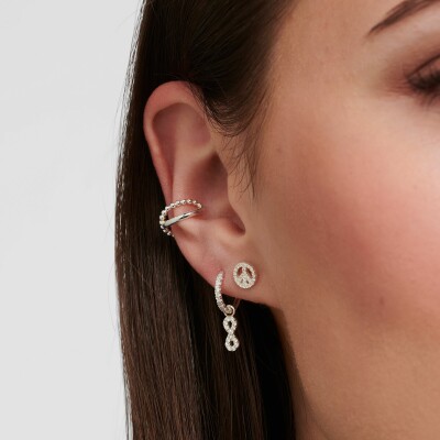 Mono clou d'oreille Thomas Sabo Peace en argent et oxydes de zirconium