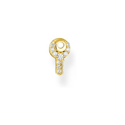 Mono clou d'oreille Thomas Sabo Clé en argent plaqué or jaune et oxydes de zirconium