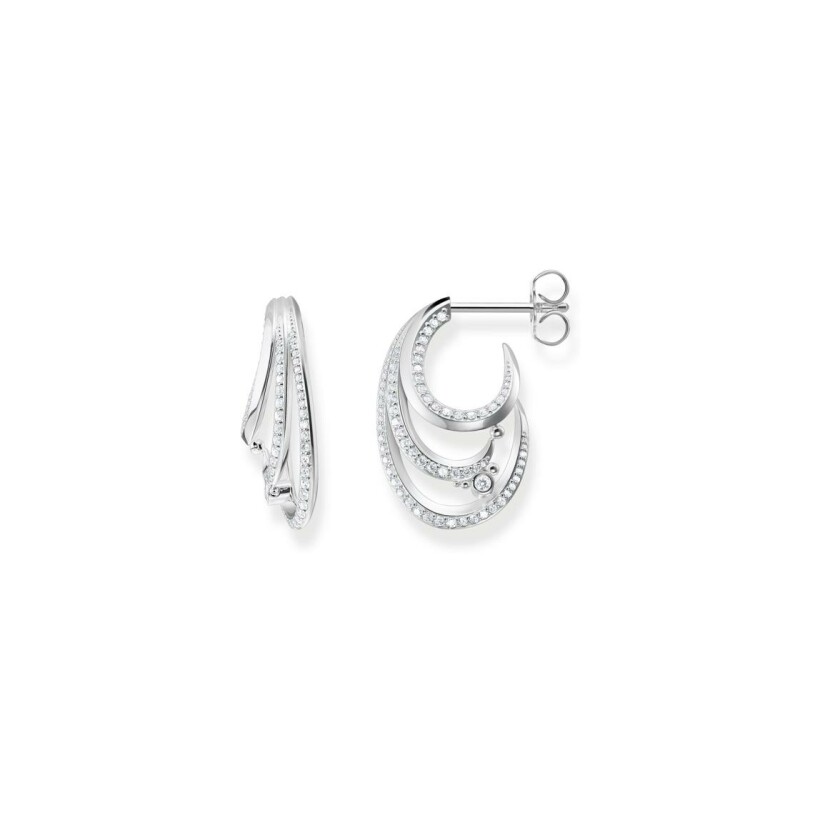 Boucles d'oreilles créoles Thomas Sabo en argent et oxydes de zirconium