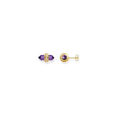 Puces d'oreilles Thomas Sabo Glam & Soul en argent plaqué or jaune, oxydes de zirconium et pierres synthétiques