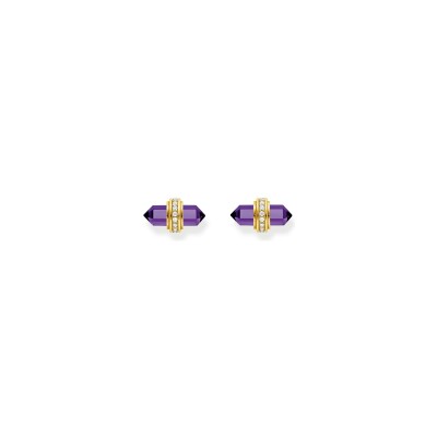 Puces d'oreilles Thomas Sabo Glam & Soul en argent plaqué or jaune, oxydes de zirconium et pierres synthétiques