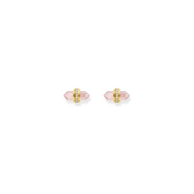 Puces d'oreilles Thomas Sabo Glam & Soul en argent plaqué or jaune, oxydes de zirconium et pierres synthétiques
