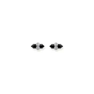 Puces d'oreilles Thomas Sabo Glam & Soul en argent, oxydes de zirconium, onyx et pierres synthétiques