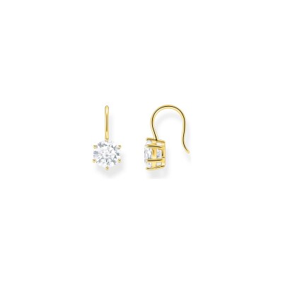Boucles d'oreilles Thomas Sabo en argent, plaqué or et oxyde de zirconium