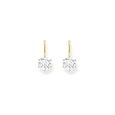 Boucles d'oreilles Thomas Sabo en argent, plaqué or et oxyde de zirconium
