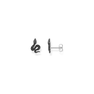 Clous d'oreilles Thomas Sabo Rebel At heart en argent, email et oxyde de zirconium