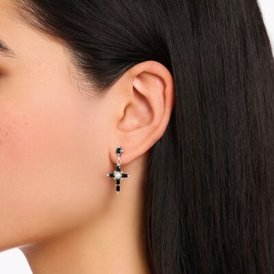 Boucles d'oreilles Thomas Sabo en argent, perle d'eau douce et oxyde de zirconium