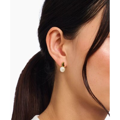 Clous d'oreilles Thomas Sabo en argent, plaqué or et perle d'eau douce