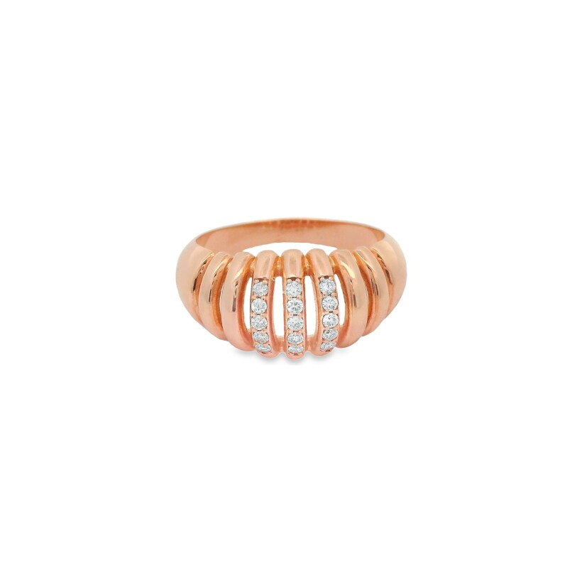 Bague Clozeau en or rose et diamants