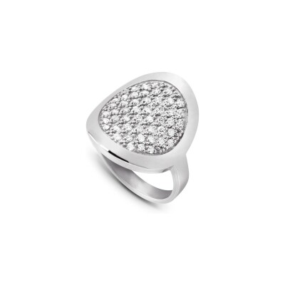 Bague Clozeau en or blanc et diamants