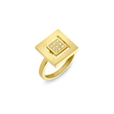 Bague Clozeau en or jaune et diamants