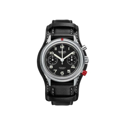 Montre Hanhart 1882 417 ES 1954 Heritage Flyback, 42mm, bracelet noir taille L