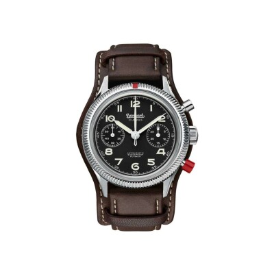 Montre Hanhart 1882 417 ES 1954 Heritage Flyback, 42mm, bracelet marron  taille M