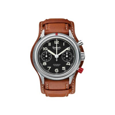 Montre Hanhart 1882 417 ES 1954 Heritage Flyback, 42mm, bracelet marron clair taille L
