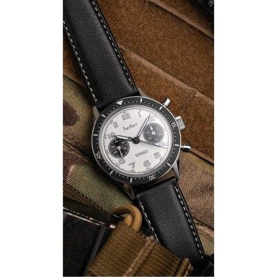 Montre Hanhart 1882  Panda, 39 mm, bracelet acier