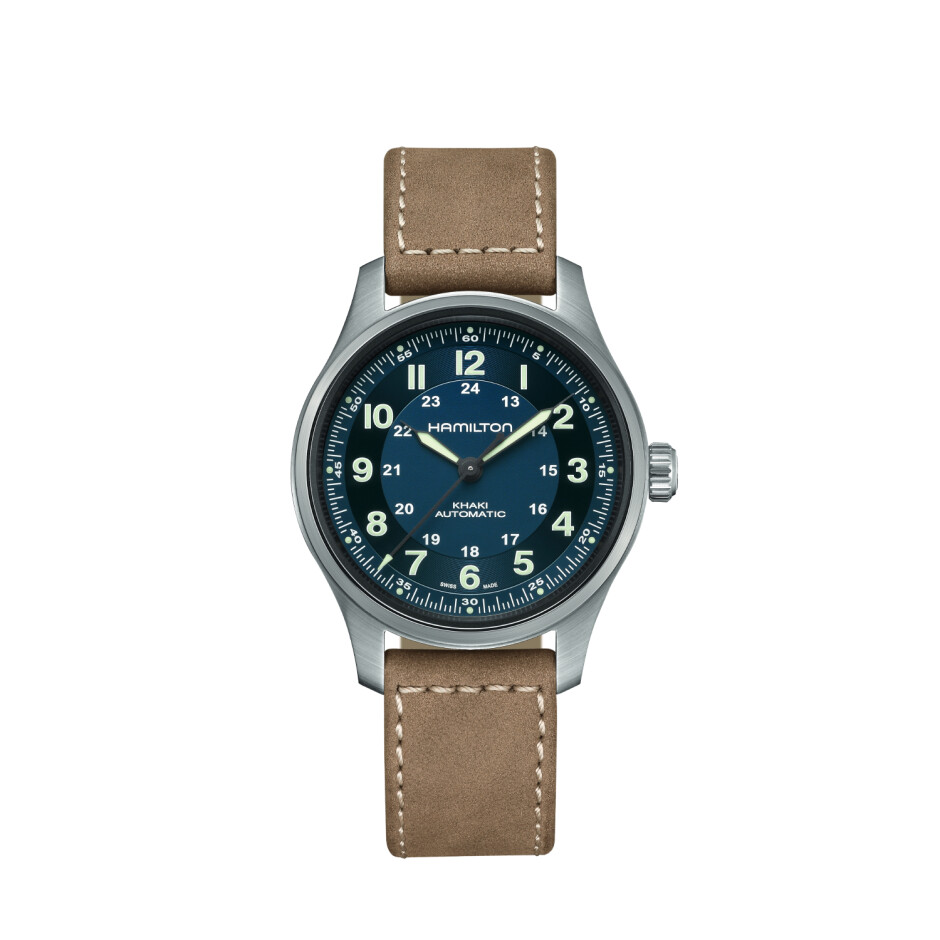 Montre Hamilton Khaki Field Titanium Bleue