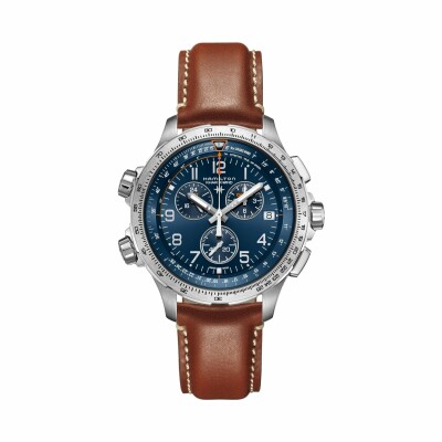 Montre Hamilton Khaki Aviation Khaki X-Wind GMT Chrono Quartz H77922541