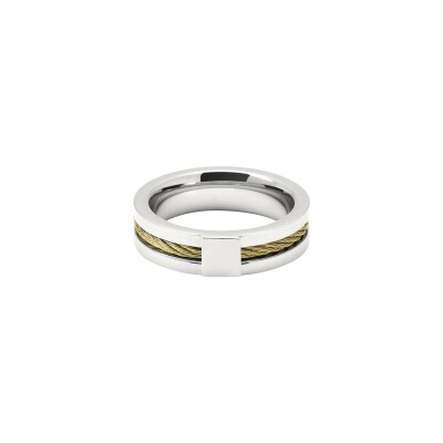 Bague Rochet CABESTAN 6mm en acier et PVD doré, taille 60