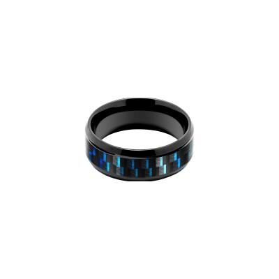 Bague Rochet MERCURY 8mm en acier et PVD noir, taille 64